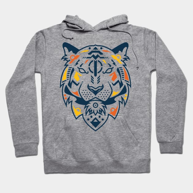 Unique Tiger Head Hoodie by wikuideots